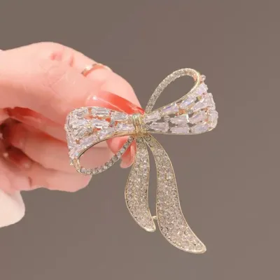 Round Cut Bow Knot Zircon Brooch